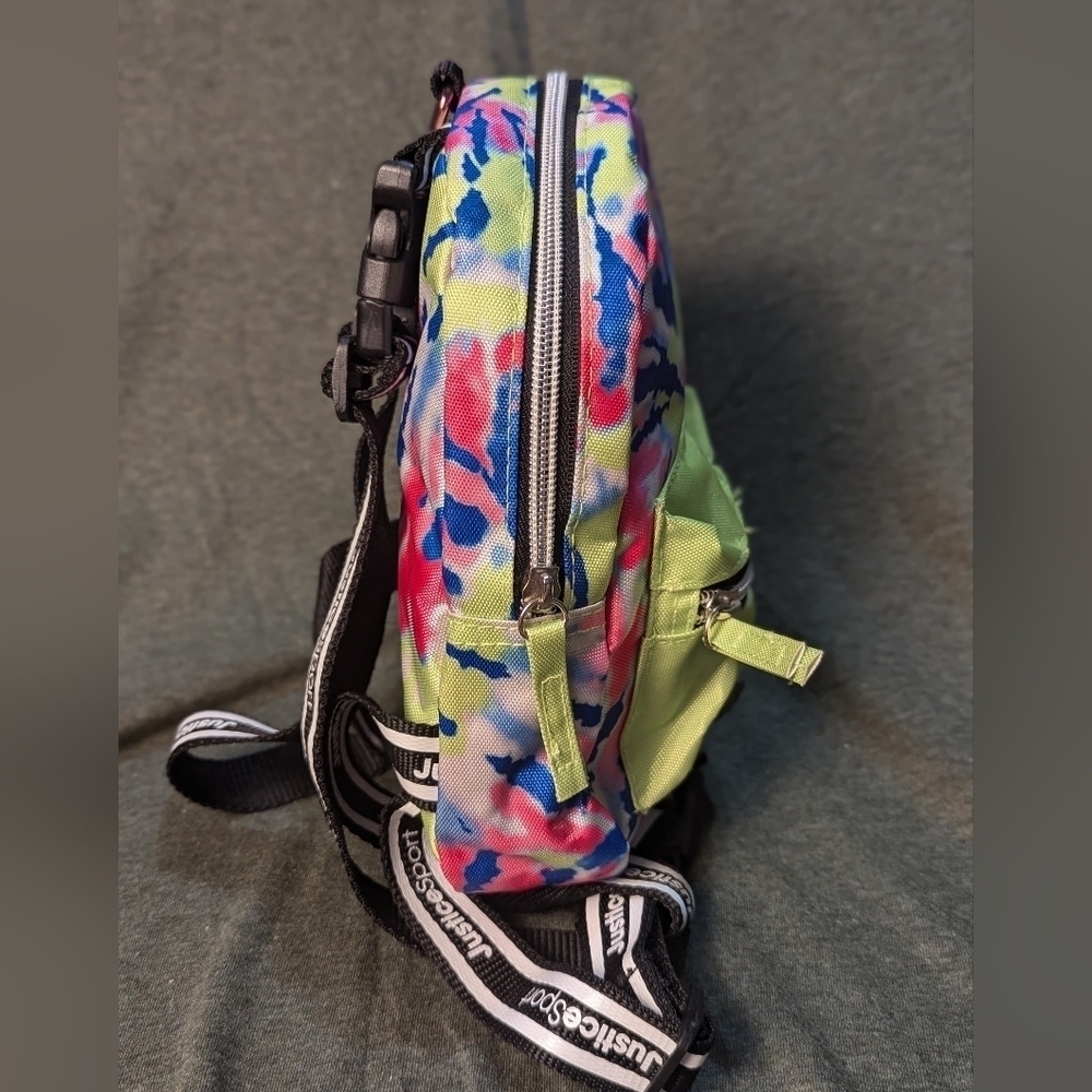 Justice mini tye-dye bag with cool striped straps, - Picture 7 of 12